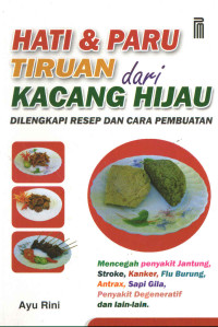 HATI DAN PARU TIRUAN DARI KACANG HIJAU : Dilengkapi Resep dan Cara Pembuatannya