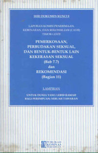 PEMERKOSAAN, PERBUDAKAN SEKSUAL DAN BENTUK-BENTUK LAIN KEKERASAN SEKSUAL